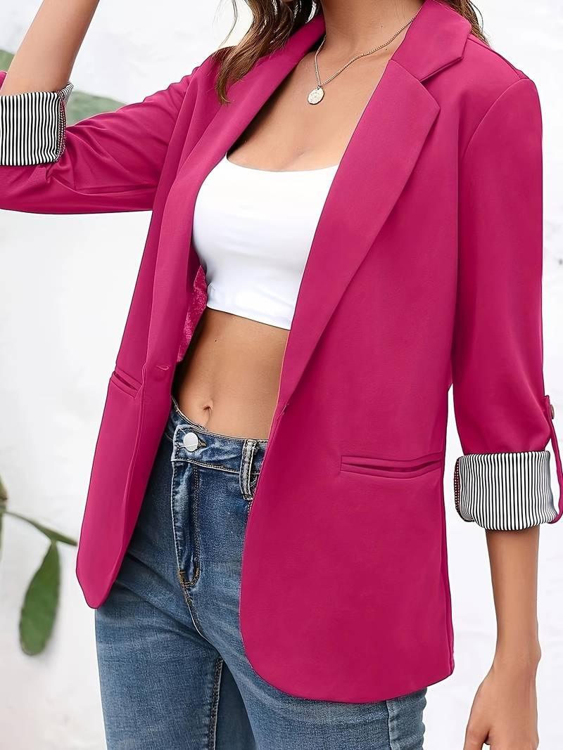 Ava – lässiger blazer mit offener vorderseite - LOVEZOE