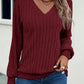 Maya – gerippter pullover mit v-ausschnitt - LOVEZOE