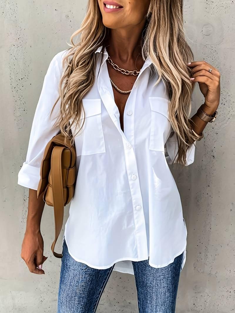 Lisa – langarmshirt mit knopfleiste vorne - LOVEZOE