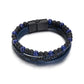 Naturstein Obsidian Magnetische Schnalle Herren Lederarmband