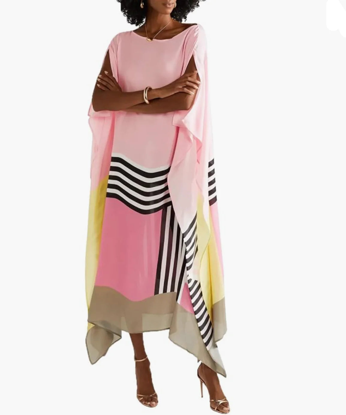 Lola™ Rosa Bonbon gestreifter Kaftan