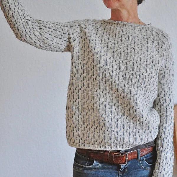 Emelie – schicker grauer pullover mit u-boot-ausschnitt - LOVEZOE