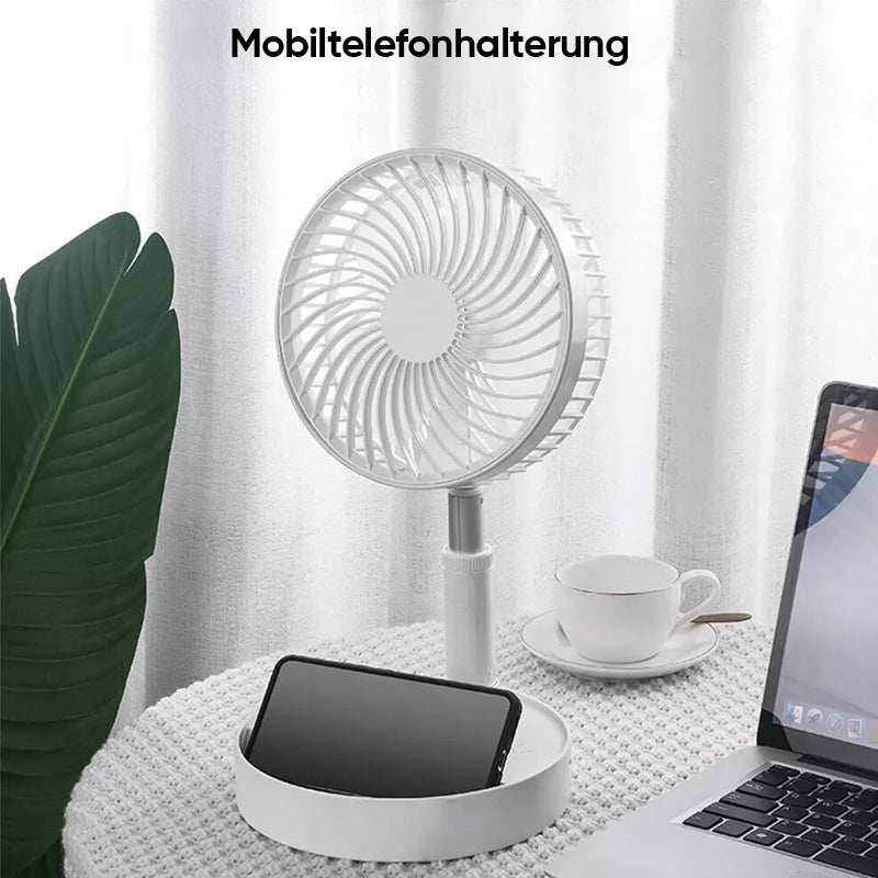 Tragbarer wiederaufladbarer faltbarer Teleskop-Bodenventilator