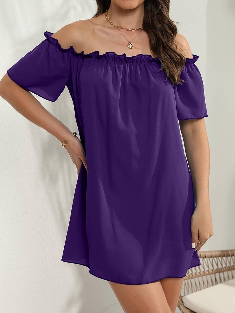 Amelia – schulterfreies sommerkleid mit kurzen armeln - LOVEZOE