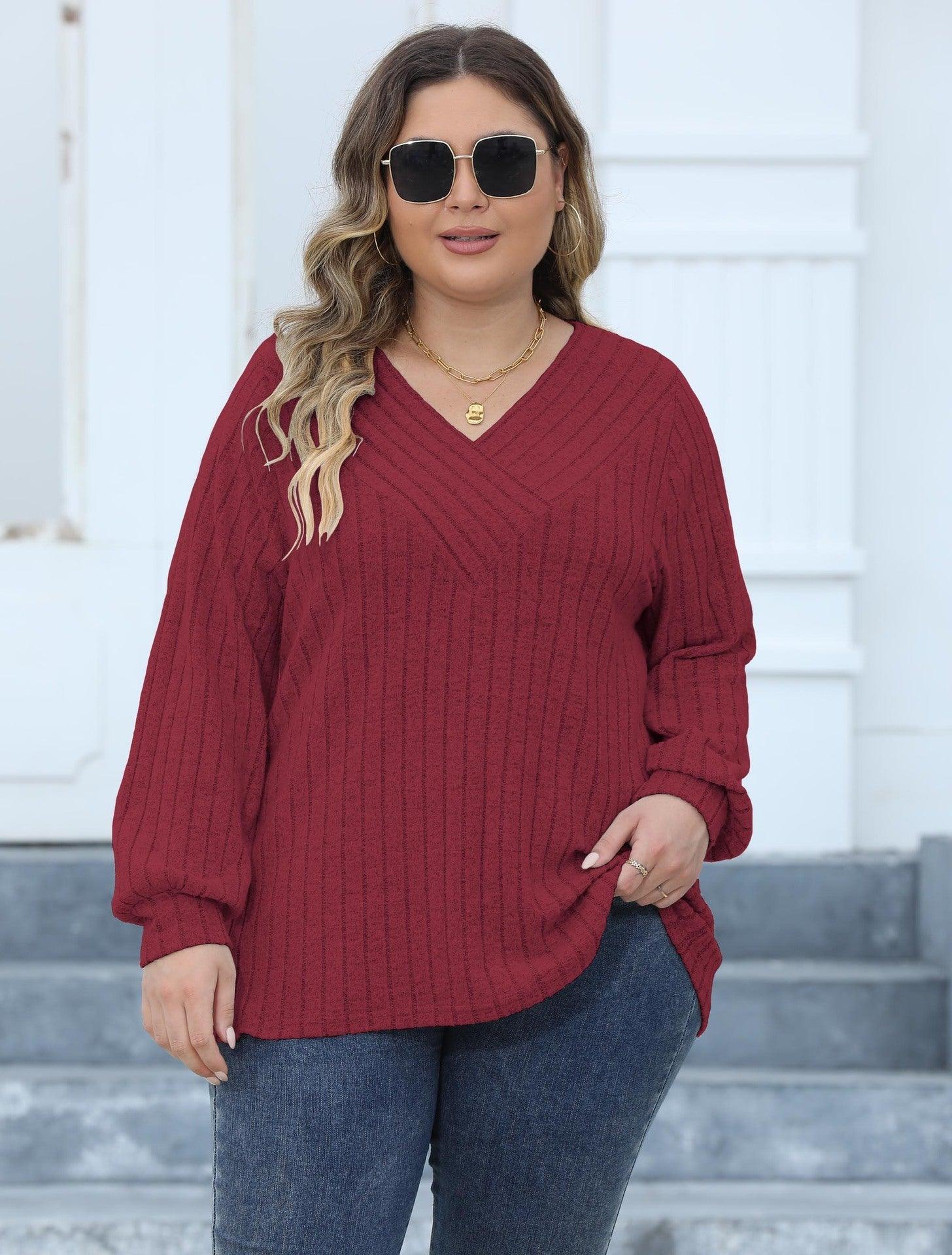 Maya – gerippter pullover mit v-ausschnitt - LOVEZOE