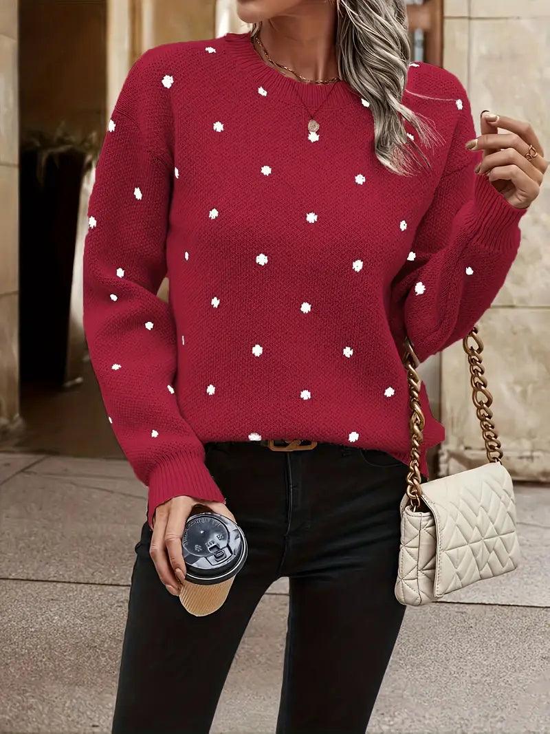 Gabriela – langärmliger poker-dot-pullover - LOVEZOE