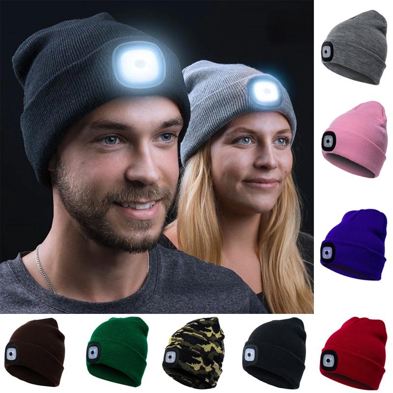 Engeliebe Abziehbar LED Stirnlampe Beanie Mütze