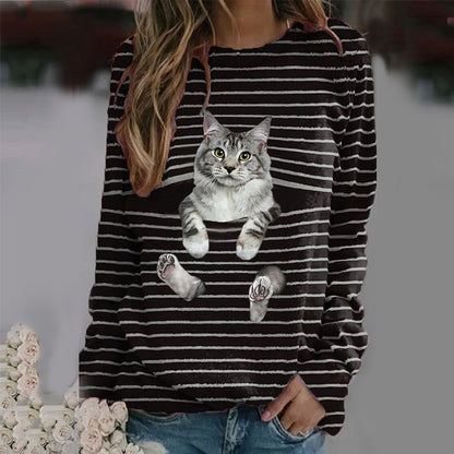 Katze gestreiftes Sweatshirt