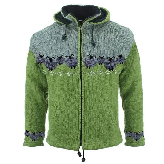 Stadtfeger Zip-Up Wollmantel mit Kapuze