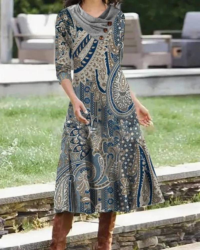 Midikleid mit Paisley-Print