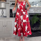 Elegantes camisole-kleid mit rosenprint und plissee