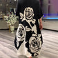 Freizeitkleid mit Rosendruck