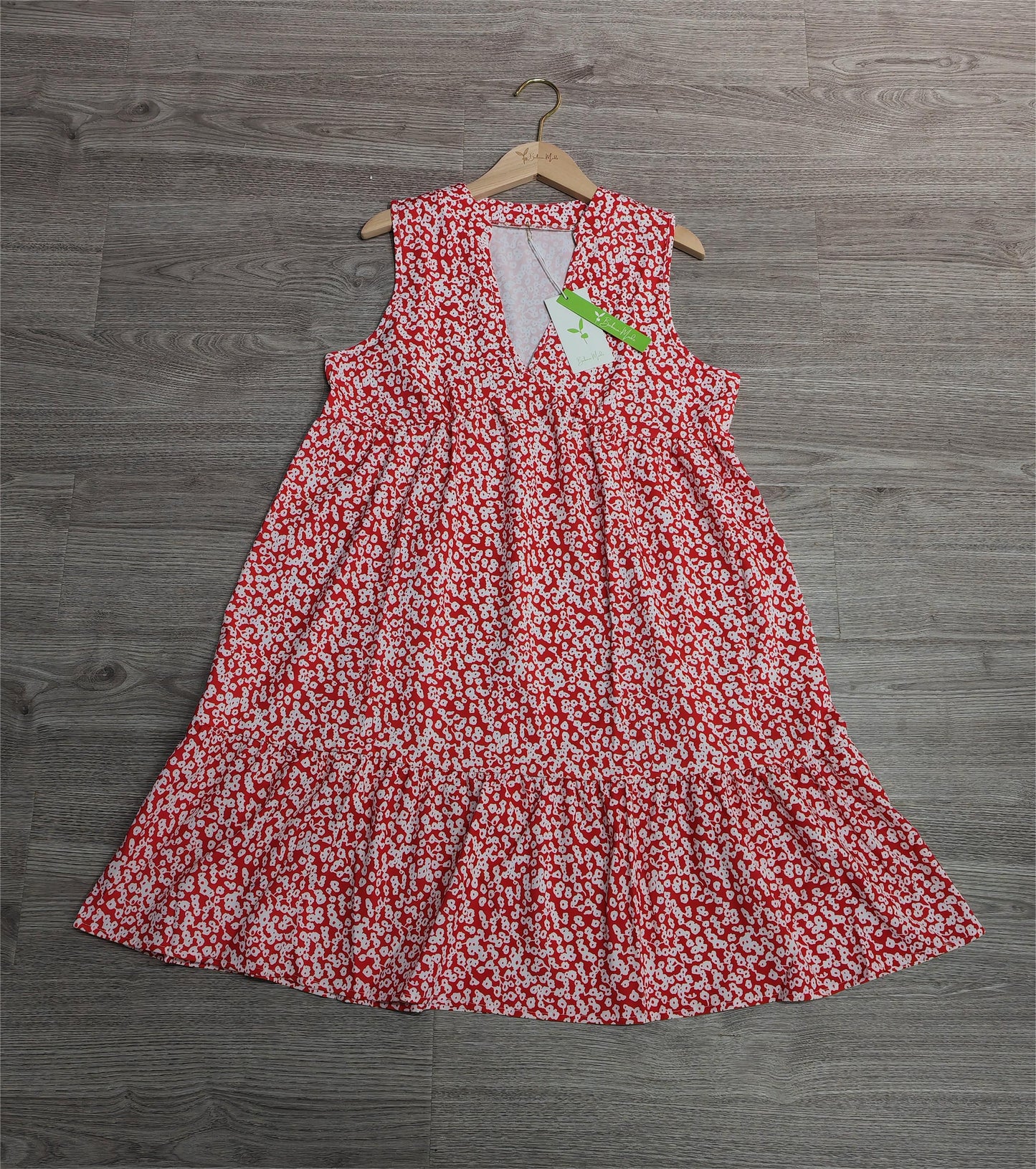 PureWear® - Rotes ärmelloses Print-Minikleid