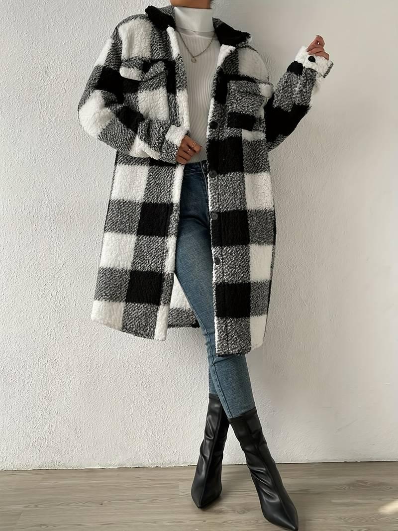 Olivia – teddyjacke mit karomuster - LOVEZOE