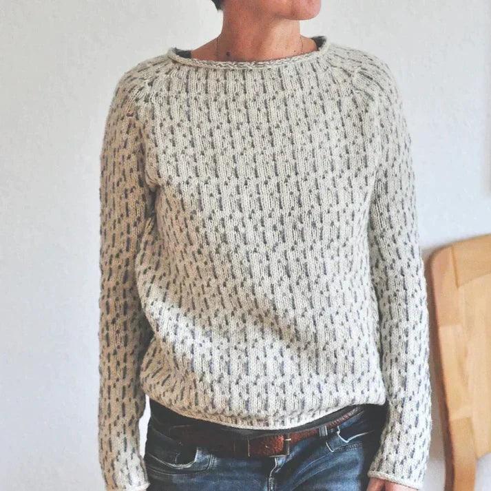 Emelie – schicker grauer pullover mit u-boot-ausschnitt - LOVEZOE