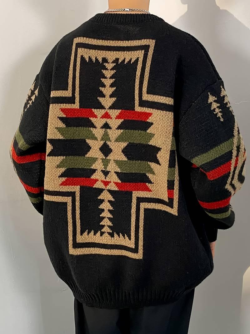 John – pullover mit geometrischem print für männer - LOVEZOE