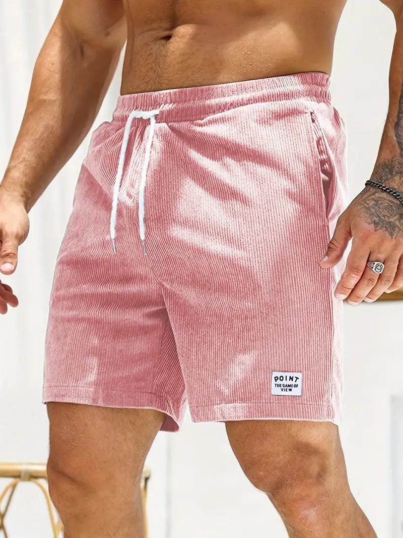 Nathan – gerippte, schmal geschnittene, bequeme shorts mit kordelzug und taschen - LOVEZOE