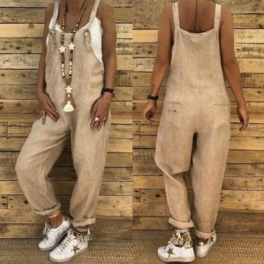 Lässige Jumpsuits insgesamte Baggy-Trägerhose in Übergröße