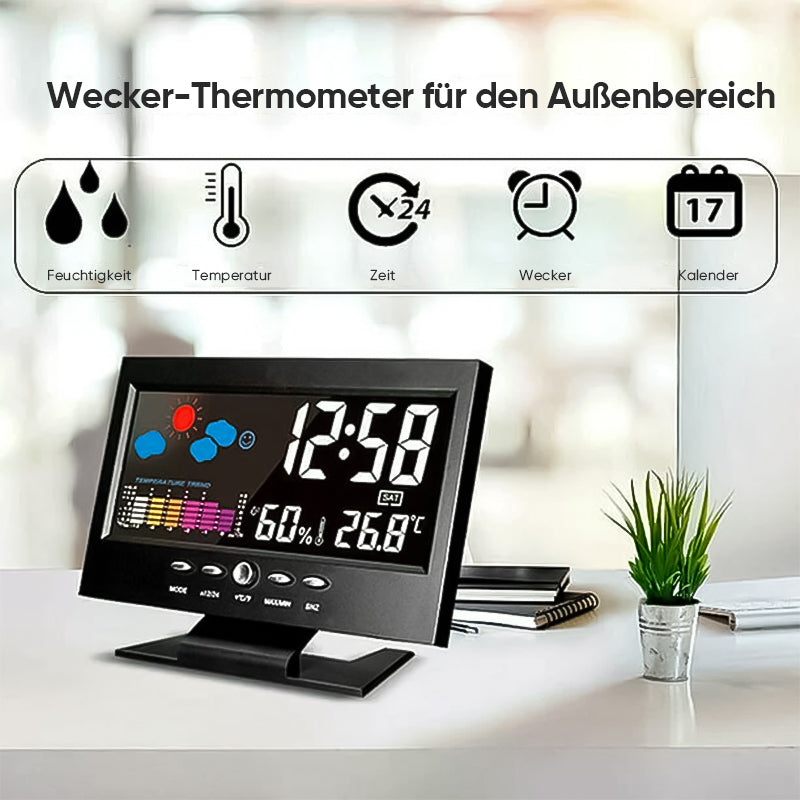 Digitaler LED-Wecker mit Temperatur- und Feuchtigkeitsüberwachung