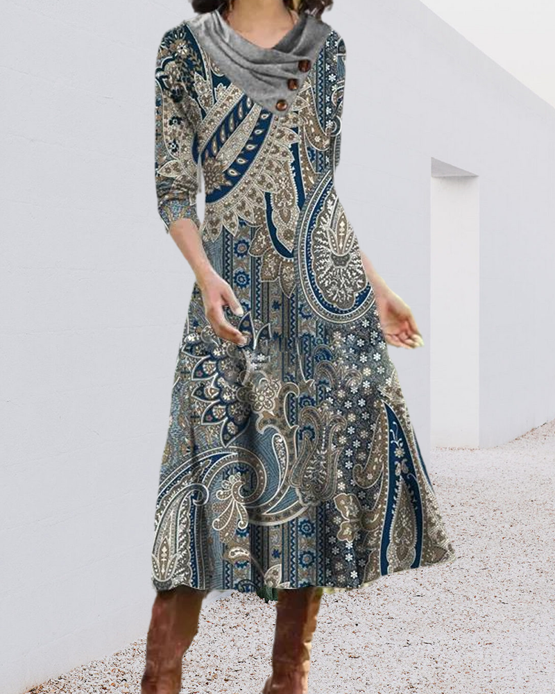 Midikleid mit Paisley-Print