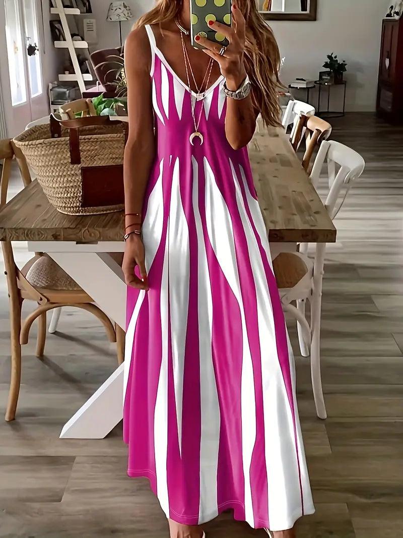 Brooklyn – maxikleid mit abstraktem print - LOVEZOE