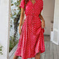 Chloe – a-linien-kleid mit polka-dot-print und v-ausschnitt - LOVEZOE