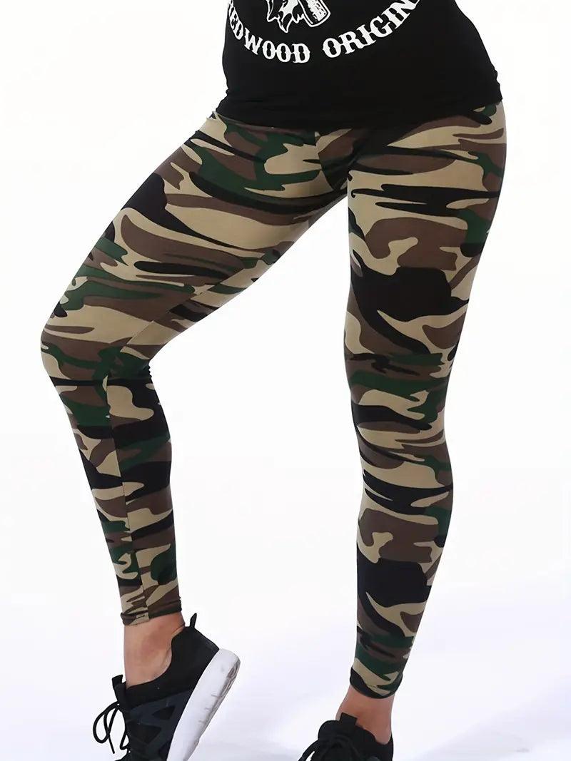 Aurora – lässige camouflage-leggings mit hoher taille - LOVEZOE