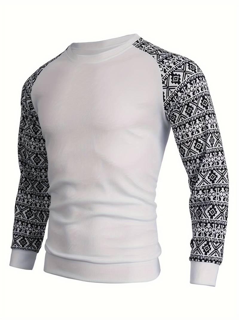 James – ethno-farbblock-langarmpullover für herren - LOVEZOE