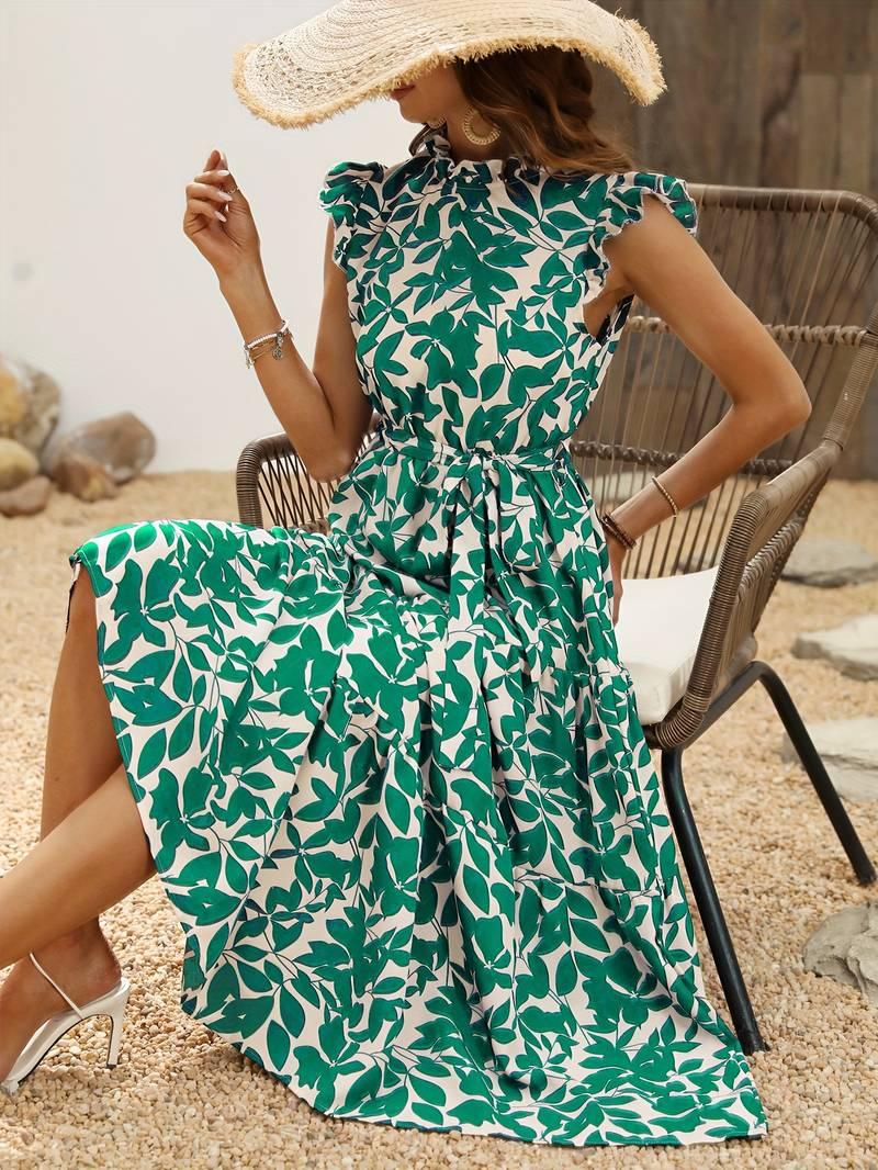 Aurora – elegantes kleid mit rüschenärmeln für frühling und sommer - LOVEZOE