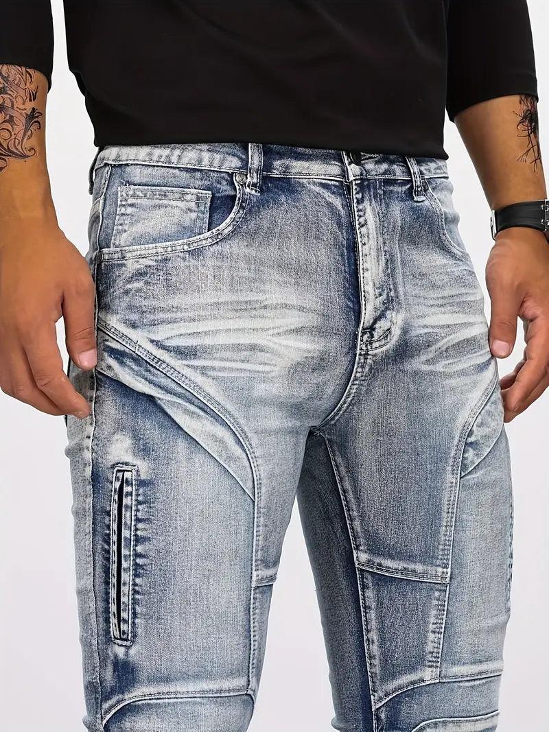 Liam – lässige skinny-bikerjeans für herren - LOVEZOE