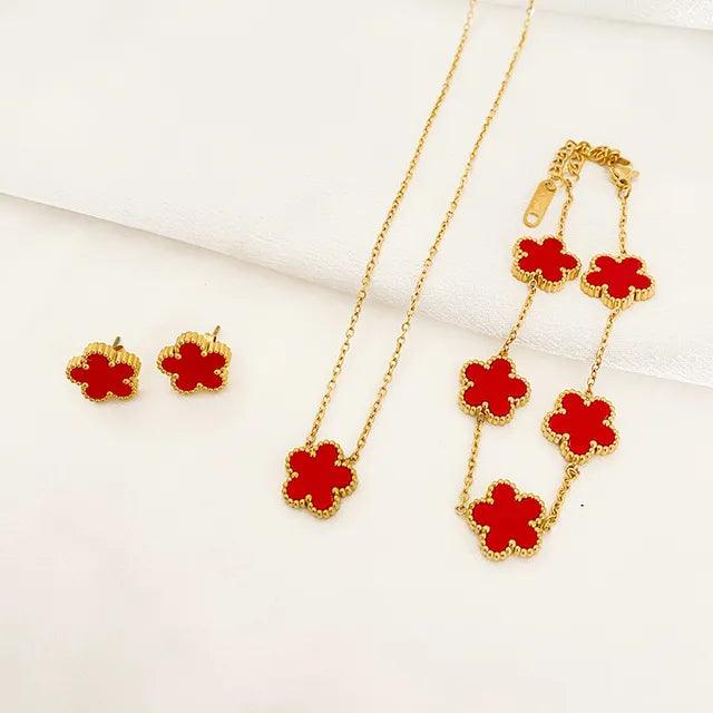 Lilianna | Fünf-Blatt-Blumen-Schmuck-Sets - LOVEZOE