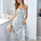 Blaues Flower Sommerkleid - Lunowi