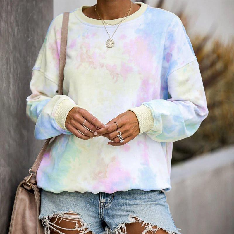 Damen Tie-Dye Langarmpullover