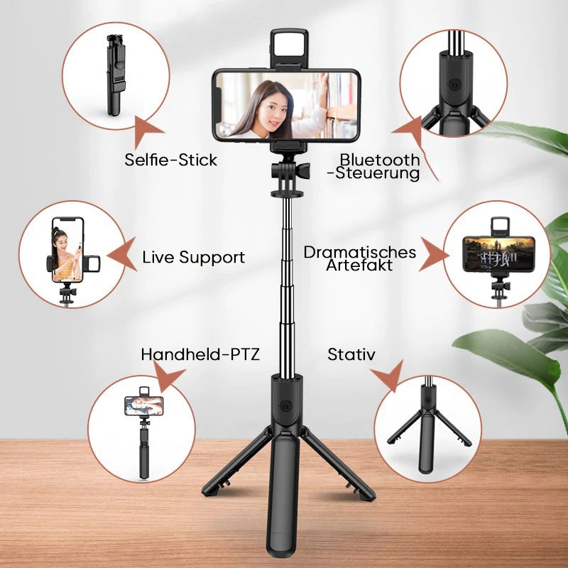 Bluetooth Selfie Stick Einbeinstativ Wireless Phone Holder