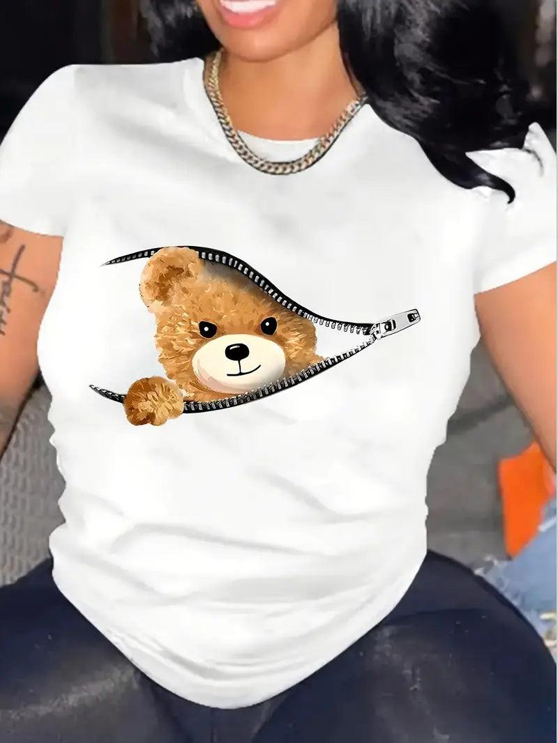 Danielle – cartoon-bär-t-shirt für frühling/sommer - LOVEZOE