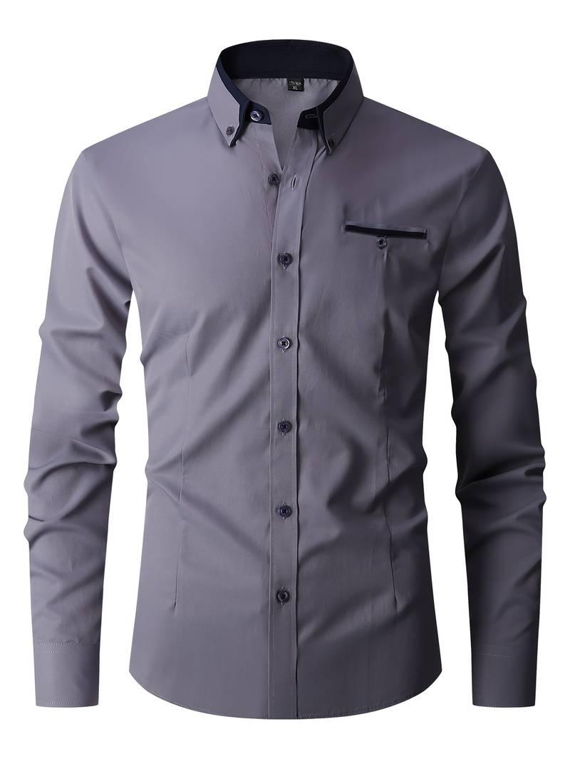 Kevin – klassisches button-up-hemd für herren - LOVEZOE