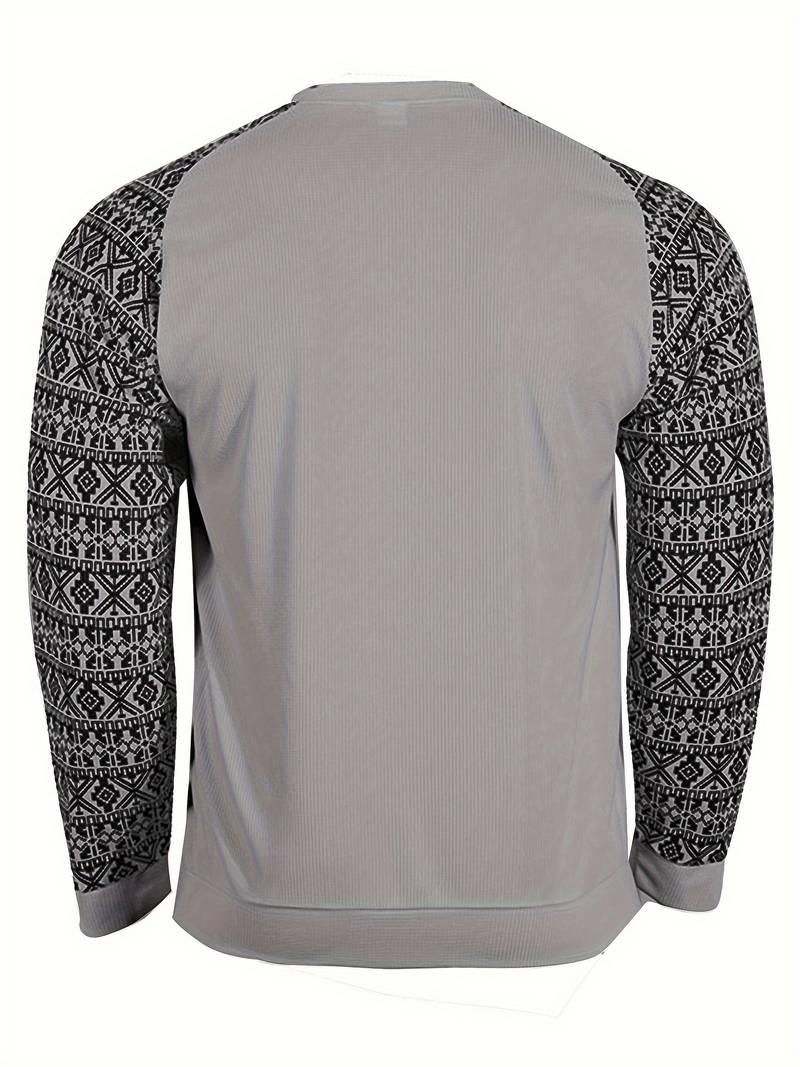 James – ethno-farbblock-langarmpullover für herren - LOVEZOE