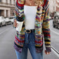 Zoe – strickjacke mit regenbogenstreifen und offener vorderseite - LOVEZOE