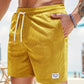 Nathan – gerippte, schmal geschnittene, bequeme shorts mit kordelzug und taschen - LOVEZOE