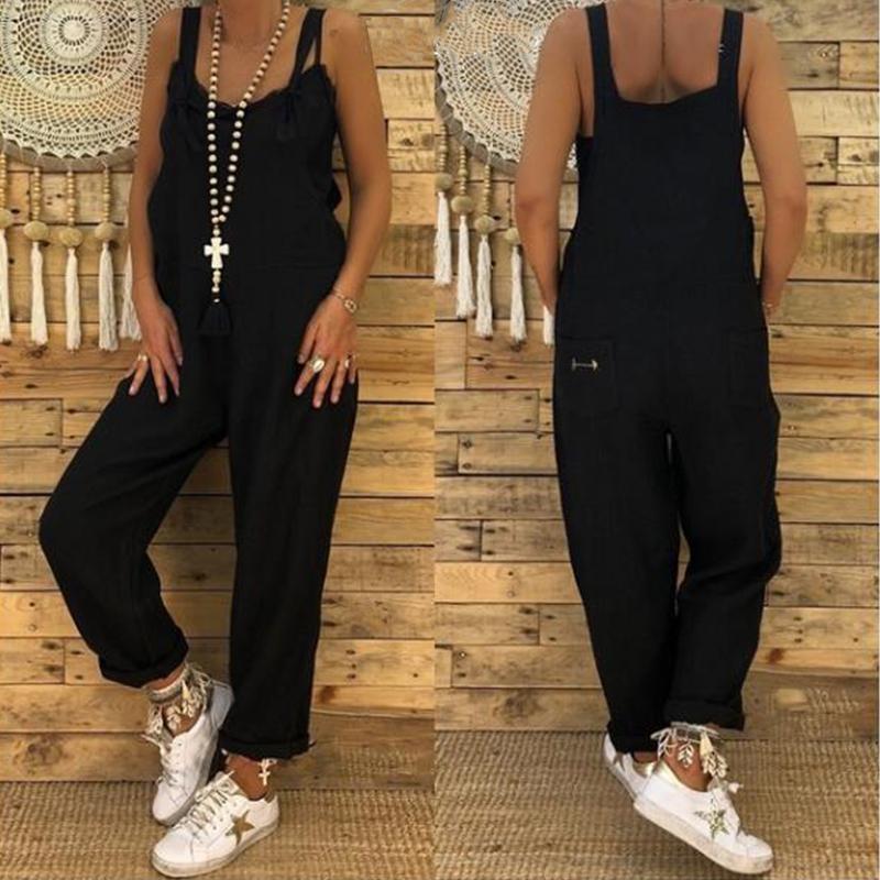 Lässige Jumpsuits insgesamte Baggy-Trägerhose in Übergröße