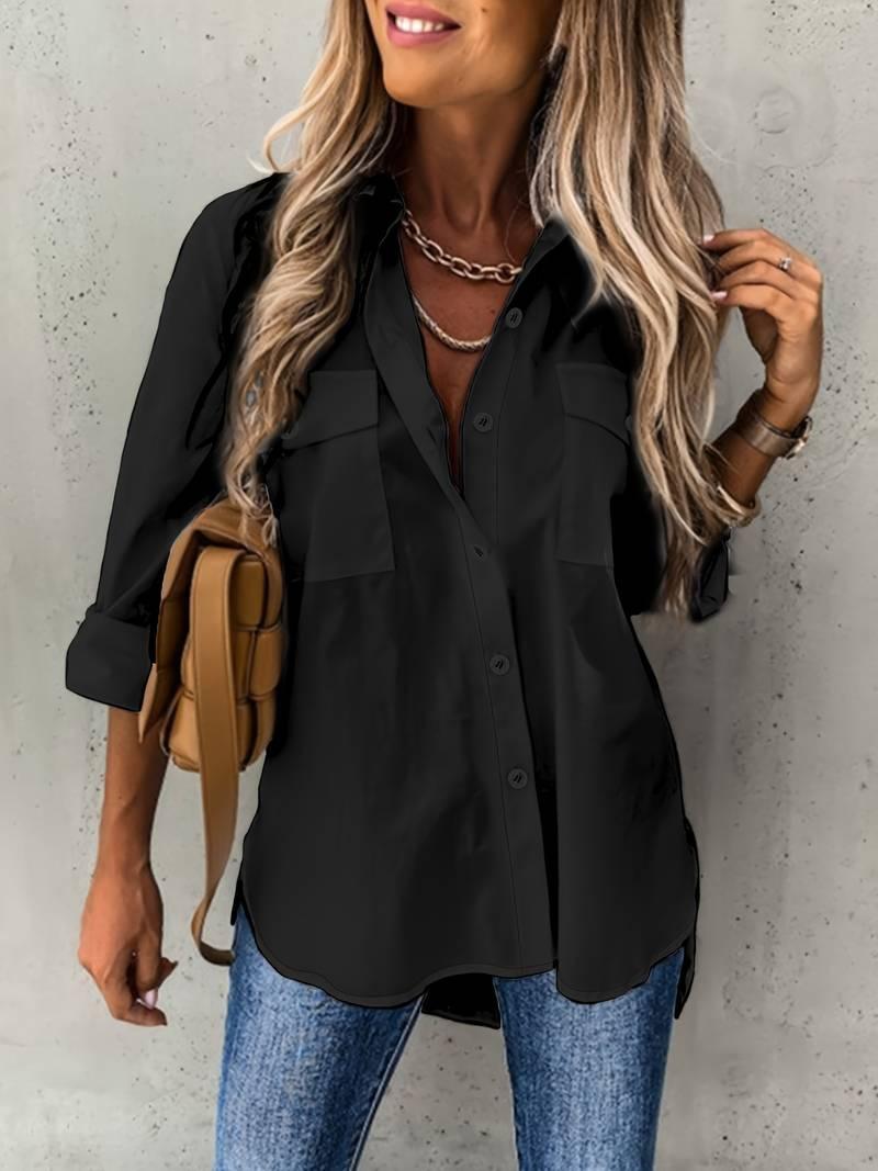 Lisa – langarmshirt mit knopfleiste vorne - LOVEZOE