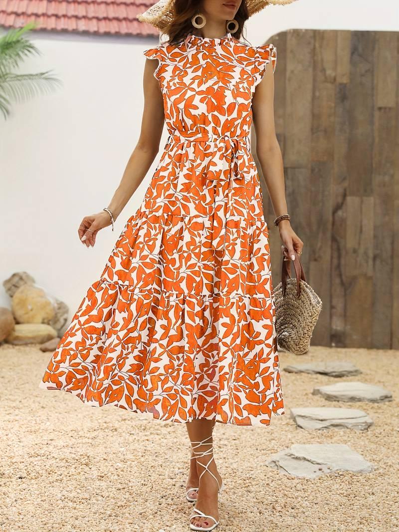 Aurora – elegantes kleid mit rüschenärmeln für frühling und sommer - LOVEZOE