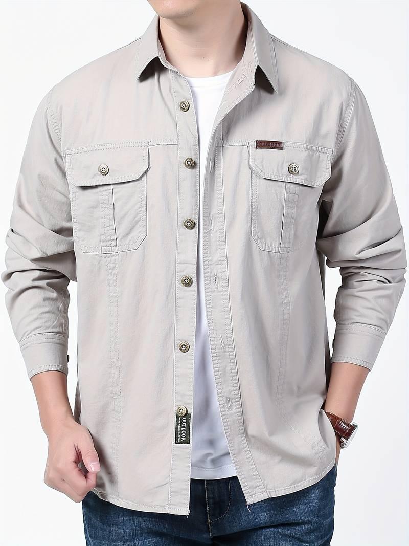 Michael – bequemes langarm-button-down-shirt für herren - LOVEZOE