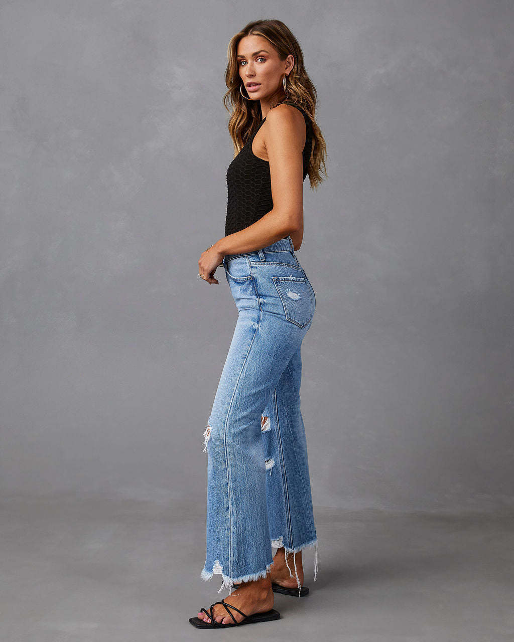 Super Stylische Damen High-Waist Jeans im lässigen Washed Look