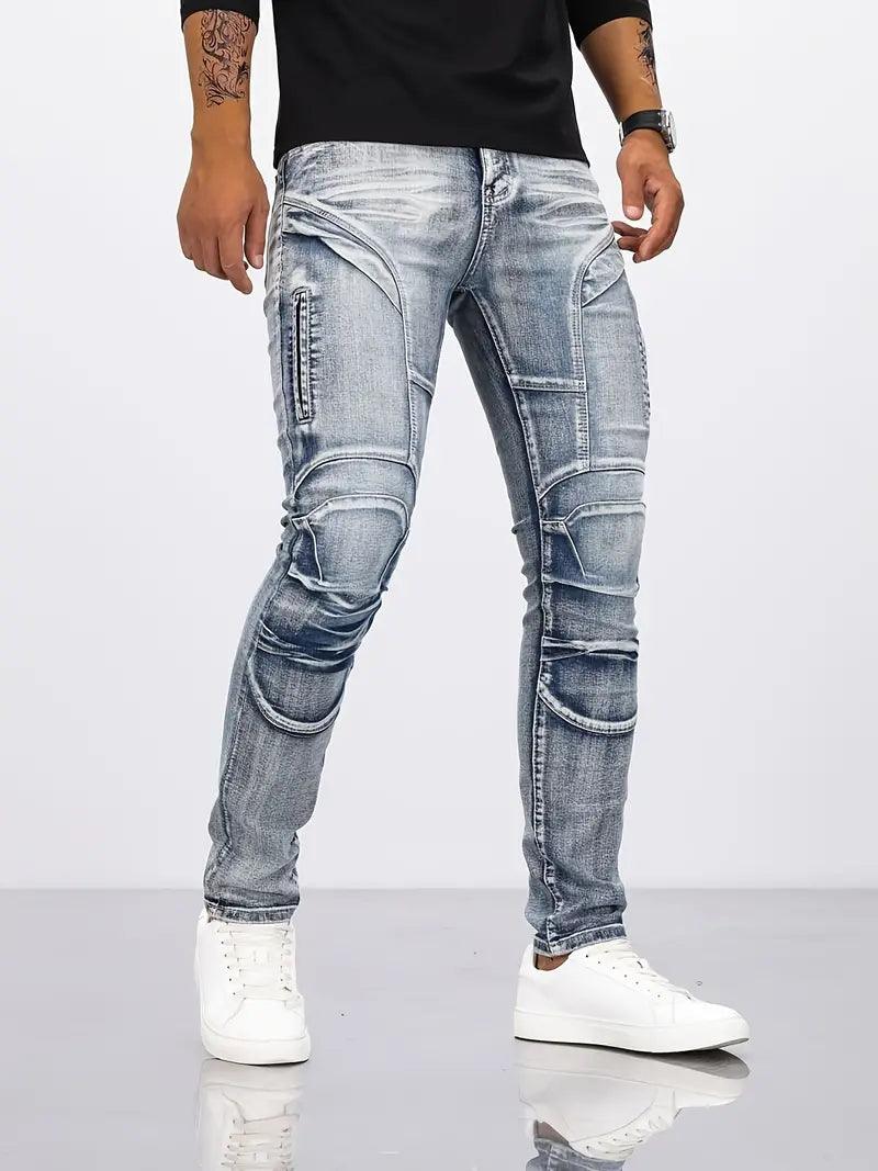 Liam – lässige skinny-bikerjeans für herren - LOVEZOE