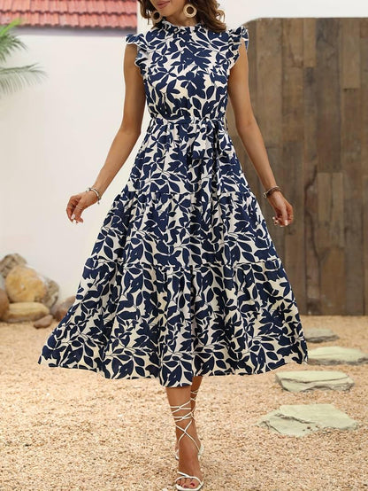 Aurora – elegantes kleid mit rüschenärmeln für frühling und sommer - LOVEZOE