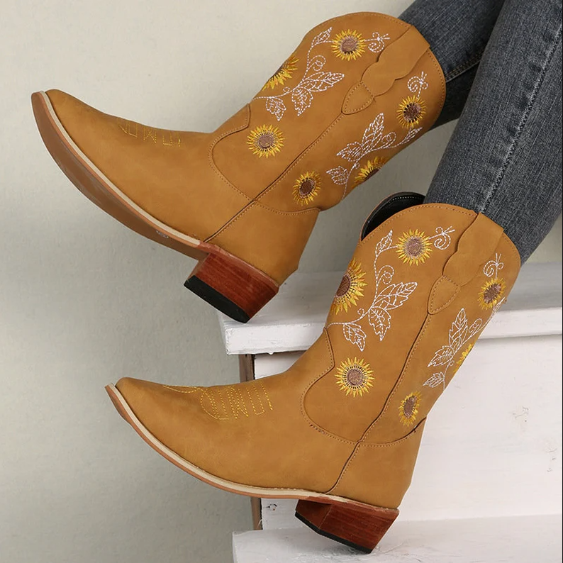 Kathy - Stylische Lederschuhe im Western Stil