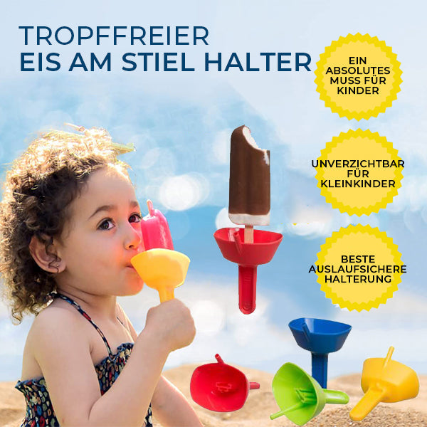 Tropfsicherer Eislutscherhalter mit Strohhalm