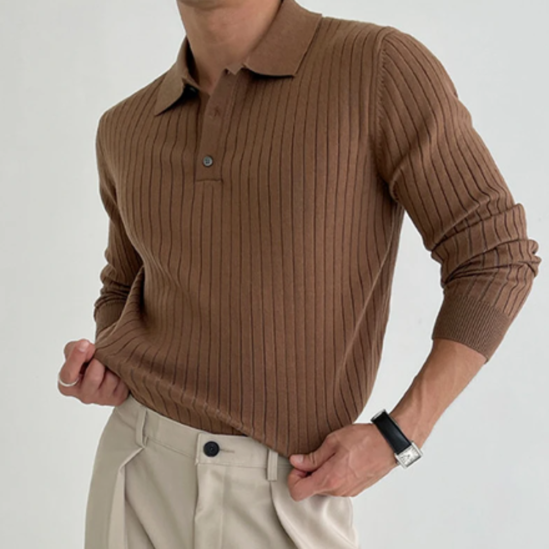 Stylischer Polopullover