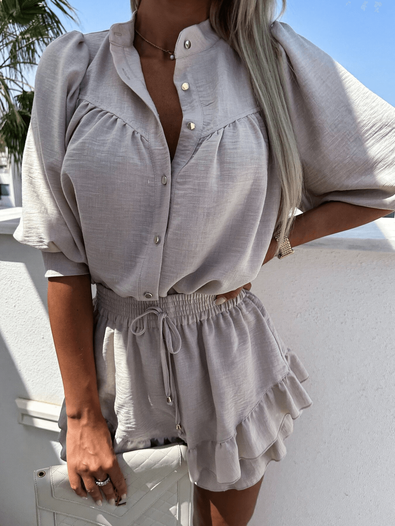 Lina Designer Leinen Beach Outfit - LOVEZOE